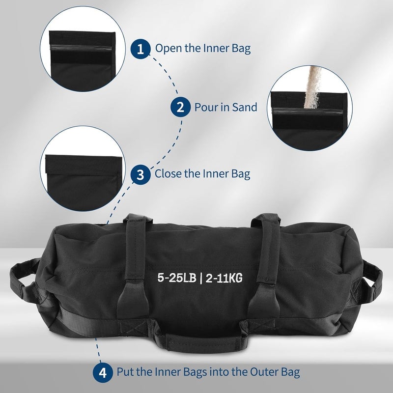 Mega Choice Adjustable Sand Bags for Working Out,Sandbags for Workout for Yoga, Strength Training and Full-Body Workouts - Image 4